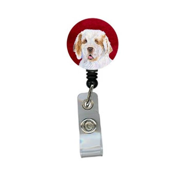 Teacher&Aposs Aid Clumber Spaniel Retractable Badge Reel or ID Holder with Clip - TE3412086