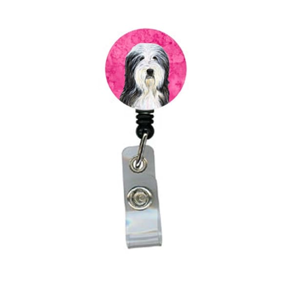 Carolines Treasures Bearded Collie Retractable Badge Reel Or Id Holder With Clip - SS4773-PK-BR