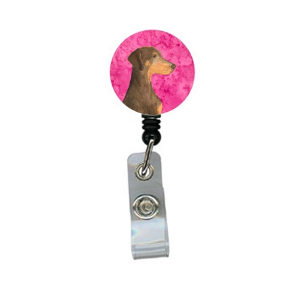 Carolines Treasures Doberman Retractable Badge Reel Or Id Holder With Clip - SS4755-PK-BR