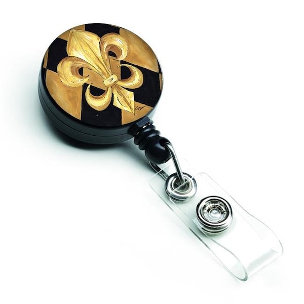 Teacher'S Aid Black & Gold Fleur De Lis New Orleans Retractable Badge Reel - TE627060