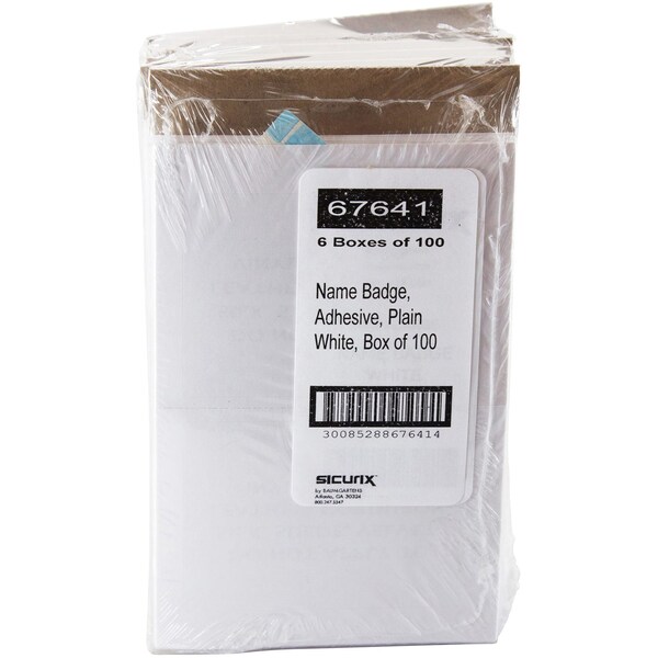 Sicurix ID Adhesive Badge, Adhesive, PK600 - BAU 67641