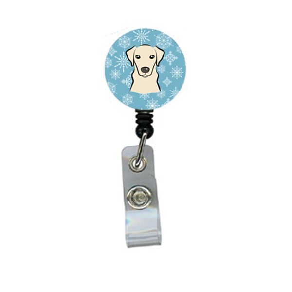 Carolines Treasures Snowflake Yellow Labrador Retractable Badge Reel - BB1656BR