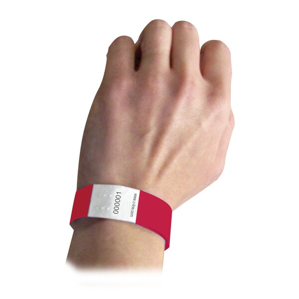 C-Line Products DuPont Tyvek Security Wristbands, Red, 100PK - 89104