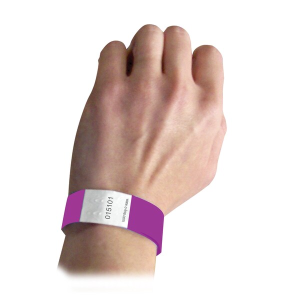 C-Line Products DuPont Tyvek Security Wristbands, Purple, 100PK - 89109