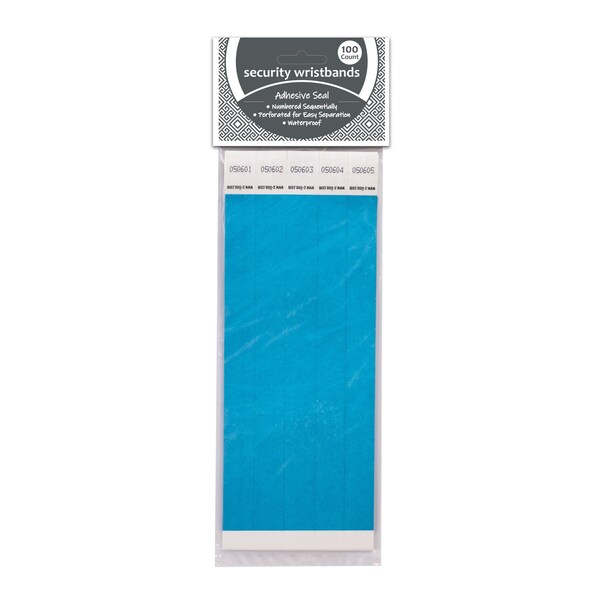 C-Line Products DuPont Tyvek Security Wristbands, Blue, 100PK - 89105