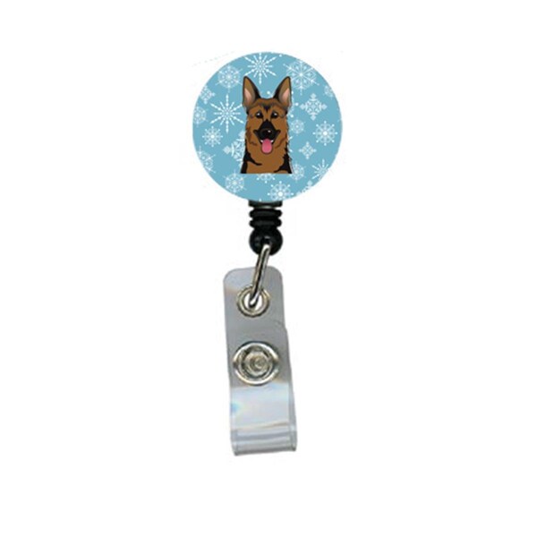 Carolines Treasures Snowflake German Shepherd Retractable Badge Reel - BB1645BR