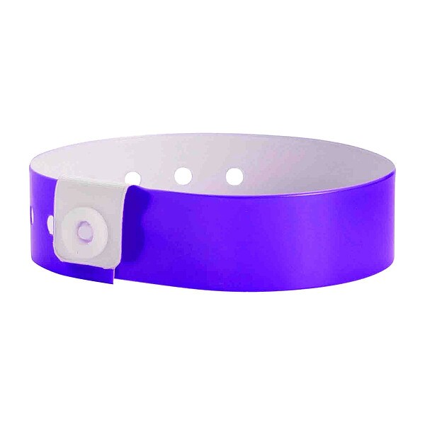 Identiplus ID Wristband, Vinyl, L-Shaped, Purple, PK500 - V1-08