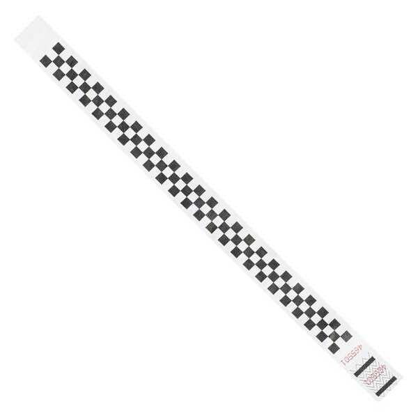 Tyvek Tyvek Wristbands, 3/4" x 10", Checkerboard, Black/White, 500/Case - WR103