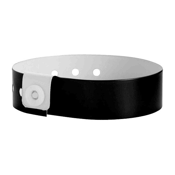 Identiplus ID Wristband, Vinyl, L-Shaped, Black, PK500 - V1-10