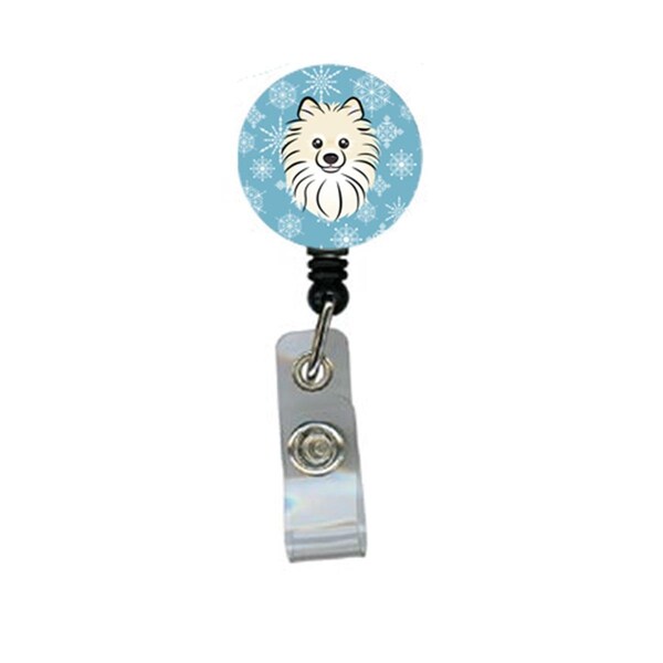 Teacher&Aposs Aid Snowflake Pomeranian Retractable Badge Reel - TE2929769