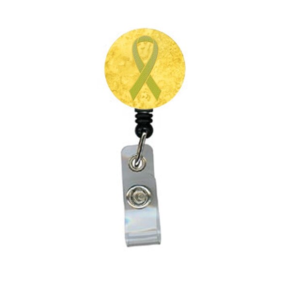 Carolines Treasures Yellow Ribbon for Sarcoma- Bone or Bladder Cancer Awareness Retractable Badge Reel - AN1203BR