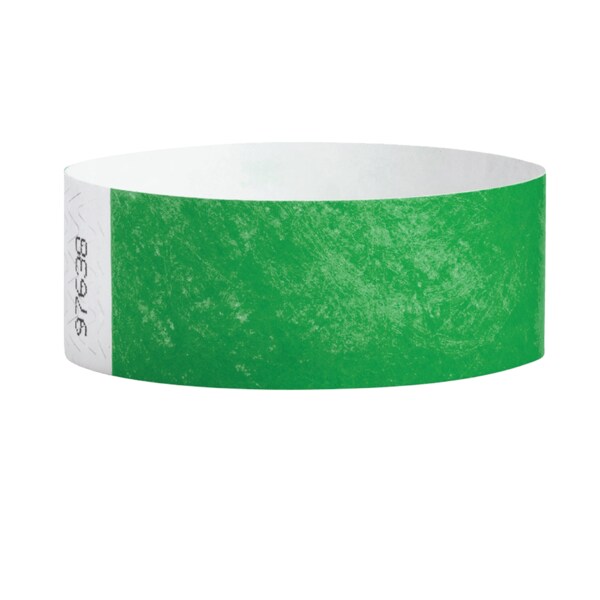 Nevs Wristband - Tyvek - Adult Blank 1" x 10" Green - WB-0004