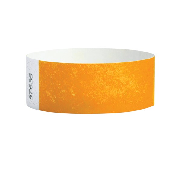 Nevs Wristband - Tyvek - Adult Blank 1" x 10" Orange - WB-0005