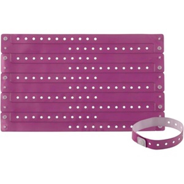Coolcollectibles Colored Vinyl Wristbands, Purple, 100PK - CO3188260