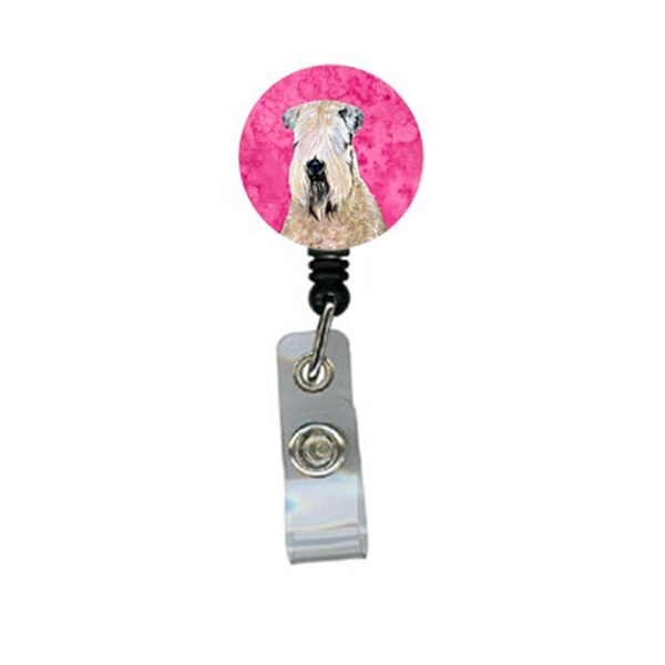Carolines Treasures Wheaten Terrier Soft Coated Retractable Badge Reel Or Id Holder With Clip - SS4769-PK-BR