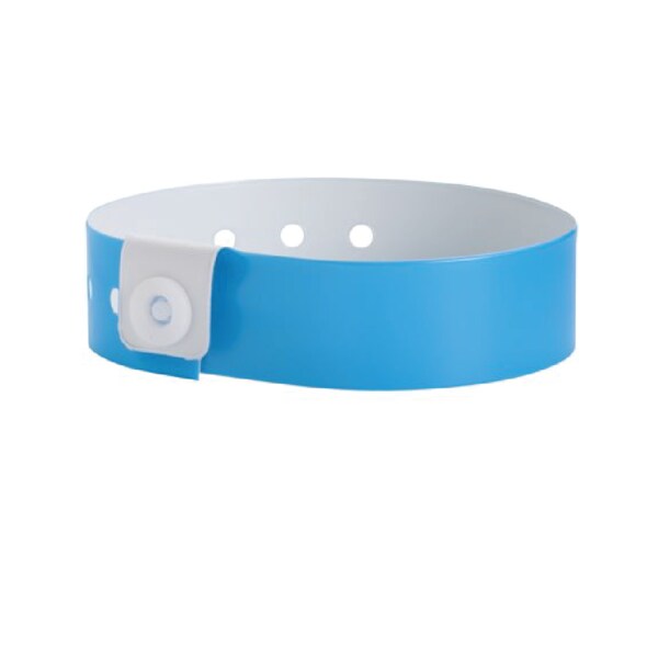 Nevs Wristband - Vinyl - Solid 1-1/8" x 10-7/8" Blue - WB-0029