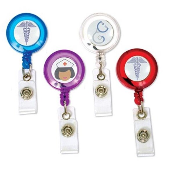 Sicurix SICURIX Caduceus ID Badge Reels Round Swivel Spring Clip Strap ASSORTED Colors (68650) - 68650
