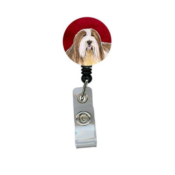 Teacher&Aposs Aid Bearded Collie Retractable Badge Reel or ID Holder with Clip - TE2903830
