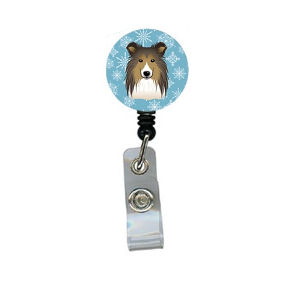 Carolines Treasures Snowflake Sheltie Retractable Badge Reel - BB1676BR