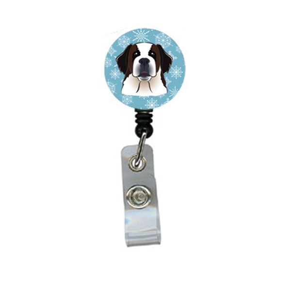 Carolines Treasures Snowflake Saint Bernard Retractable Badge Reel - BB1680BR