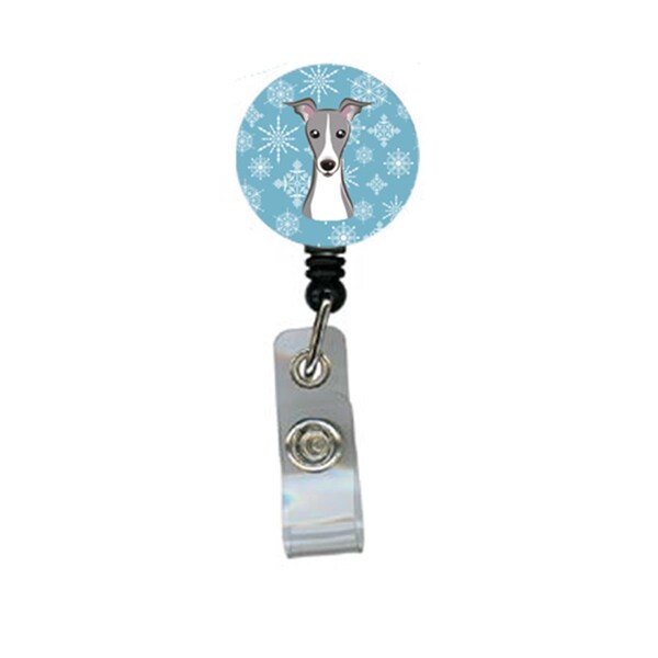 Teacher&Aposs Aid Snowflake Italian Greyhound Retractable Badge Reel - TE2926806