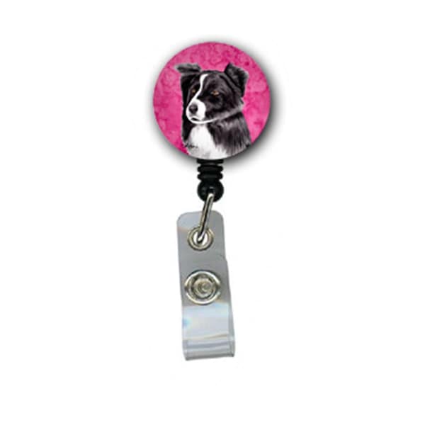Carolines Treasures Border Collie Retractable Badge Reel Or Id Holder With Clip - SC9138PK-BR