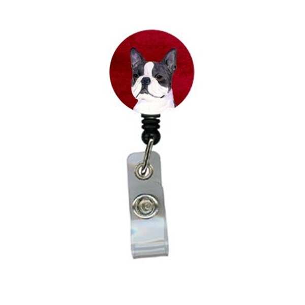 Carolines Treasures Boston Terrier Retractable Badge Reel or ID Holder with Clip - SS6045BR