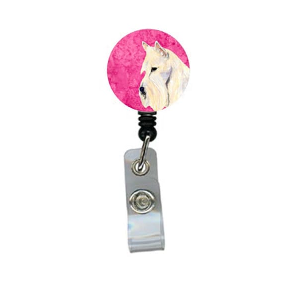 Carolines Treasures Scottish Terrier Retractable Badge Reel Or Id Holder With Clip - SS4806-PK-BR
