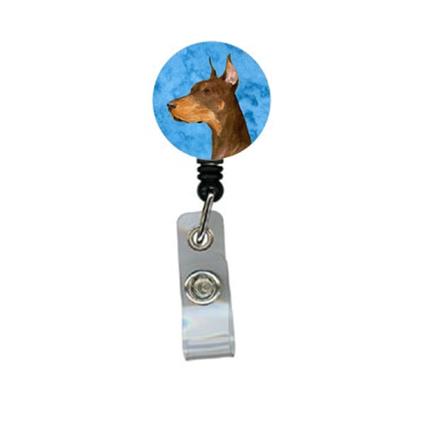 Carolines Treasures Doberman Retractable Badge Reel Or Id Holder With Clip - SS4744-BU-BR