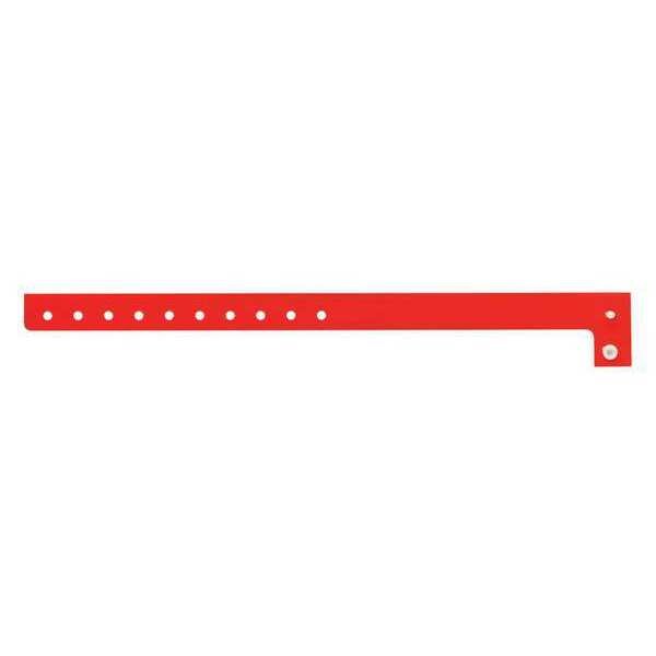 Identiplus ID Wristband, L-Shaped, Red, 5/8 in W, PK500 - P1-03