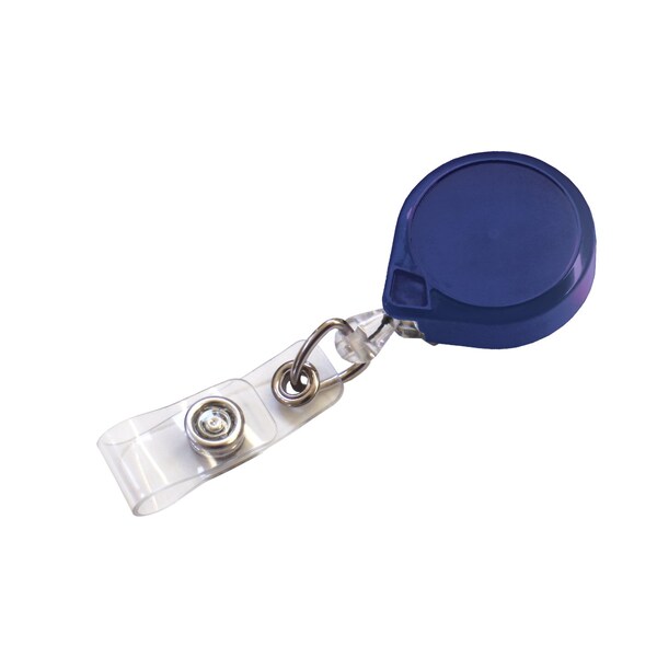 Key-Bak Round MINI-BAK, Blue, Belt Clip , ID Badge Strap, 25PK - 0055-006-25