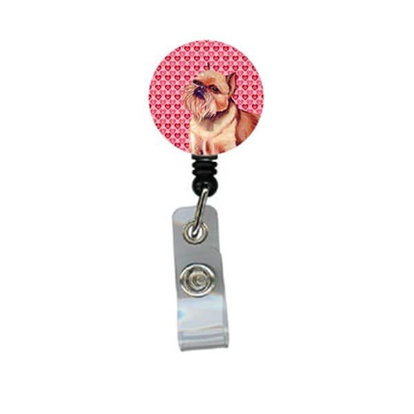 Carolines Treasures Brussels Griffon Valentines Love and Hearts Retractable Badge Reel or ID Holder with Clip - LH9134BR