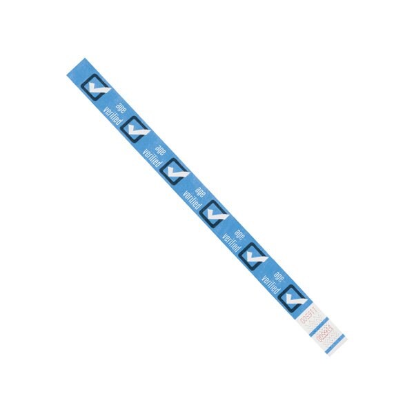 Bsc Preferred 3/4 x 10'' Blue ''Age Verified'' Tyvek Wristbands, 500PK - BUY00022006