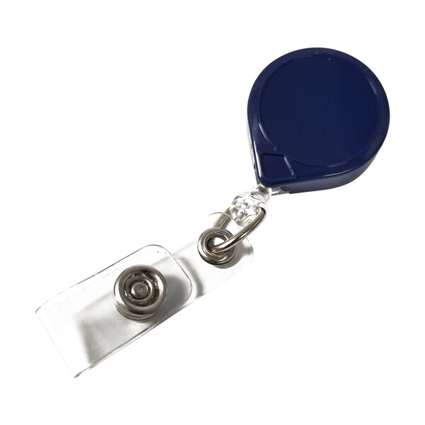 Key-Bak Round MINI-BAK, Blue, Swivel Clip, ID Badge Strap, 25PK - 0065-006-25