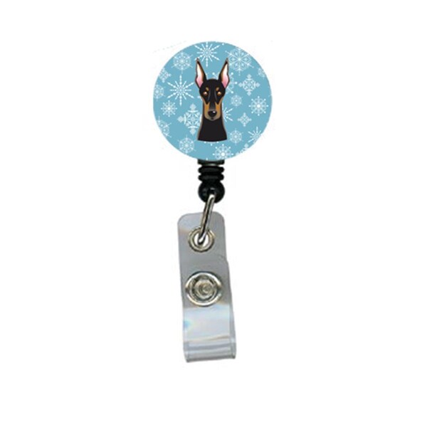 Carolines Treasures Snowflake Doberman Retractable Badge Reel - BB1679BR