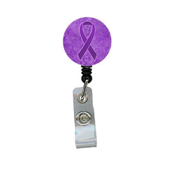 Carolines Treasures Carolines Treasures AN1207BR Purple Ribbon for Pancreatic and Leiomyosarcoma Cancer Awareness Retractable Badge Reel - AN1207BR
