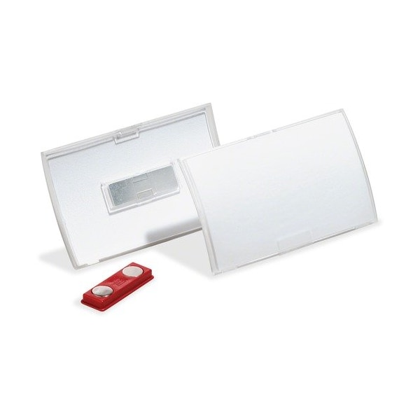 Durable Office Products Durable 821519, Click-Fold Convex Name Badge Holder, Double Magnets, 3 3/4 X 2 1/4, Clear,  - DBL821519
