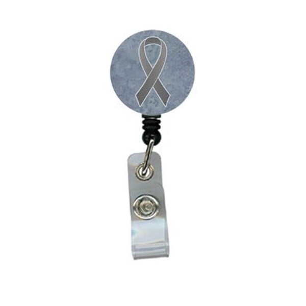Carolines Treasures Carolines Treasures AN1211BR Grey Ribbon for Brain Cancer Awareness Retractable Badge Reel - AN1211BR