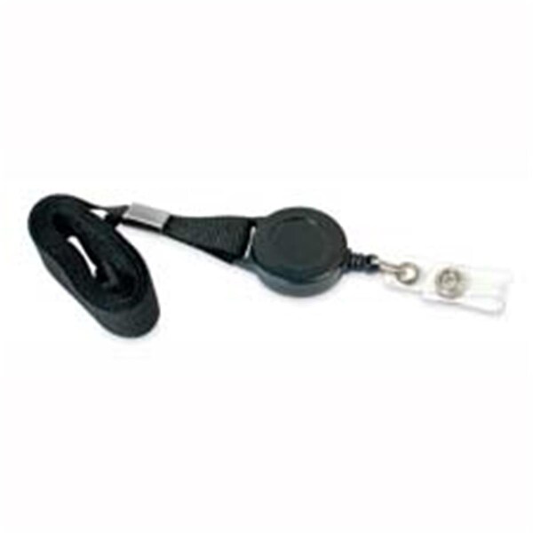 Workstation Badge Reel Lanyards Badge Reel Flat Style 12 Pack BLACK , 12PK - WO127288