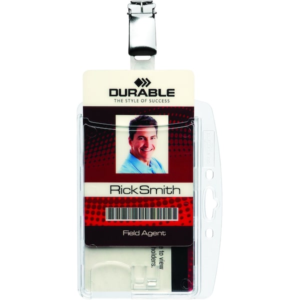 Durable Office Products ID Badge Holder, Shell Style, PK25 - 801319