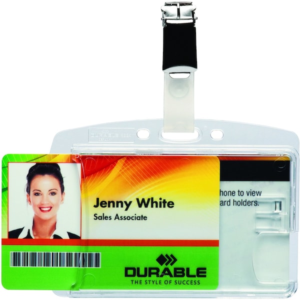 Durable Office Products ID Badge Holder, Shell Style, PK25 - 801319