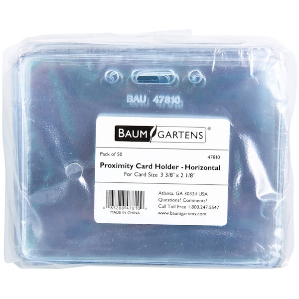 Sicurix ID Badge Holder, Horizontal, PK50 - BAU 47810