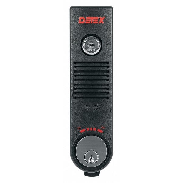 Detex Exit Door Alarm, 9V Battery, Mortise, 100dB - EAX-500W BLACK W-CYL