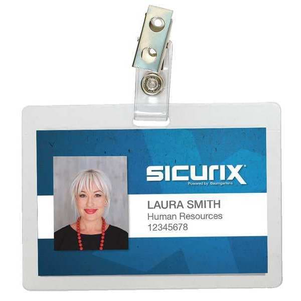 Sicurix ID Badge Holder, Horizontal, PK100 - BAU 62916
