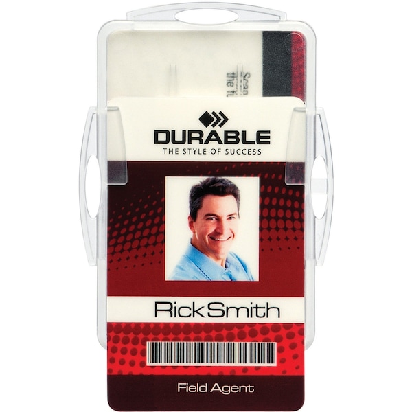 Durable Office Products ID Badge Holder, 2-3/4" L, Dual, PK10 - 891919