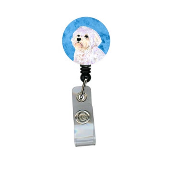 Carolines Treasures Maltese Retractable Badge Reel Or Id Holder With Clip - SS4757-BU-BR