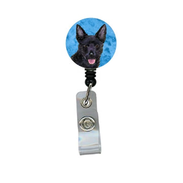 Carolines Treasures Australian Kelpie Retractable Badge Reel Or Id Holder With Clip - SS4774-BU-BR