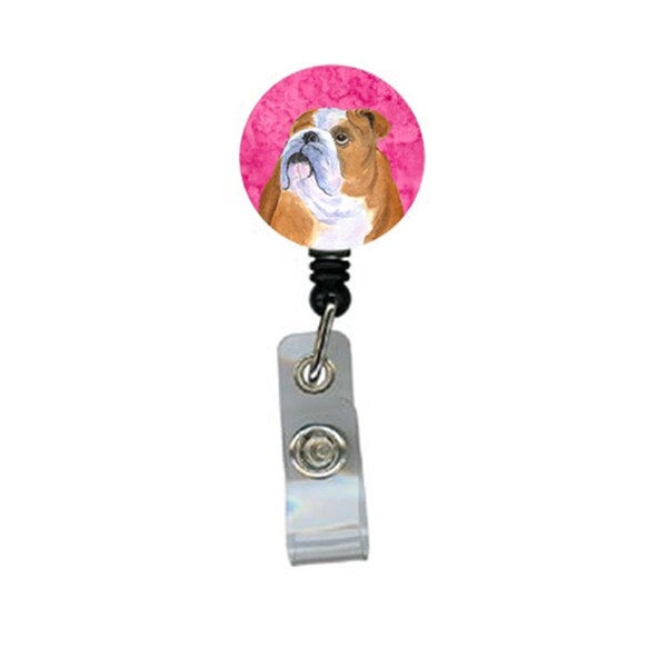 Carolines Treasures Bulldog English Retractable Badge Reel Or Id Holder With Clip - SS4767-PK-BR