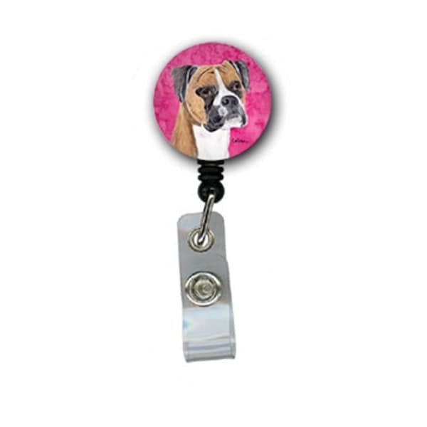 Carolines Treasures Carolines Treasures SC9121PK-BR Boxer Retractable Badge Reel Or Id Holder With Clip - SC9121PK-BR