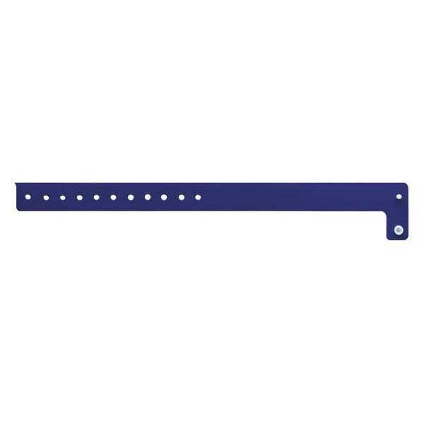 Identiplus ID Wristband, Vinyl, L-Shaped, Blue, PK500 - V1-15